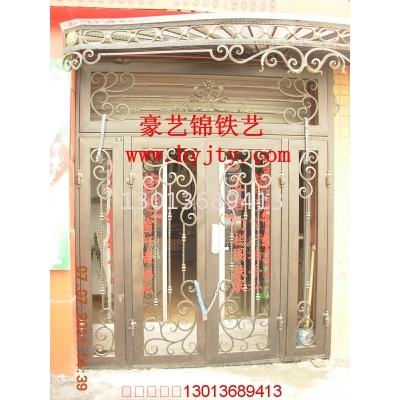 Wrought iron entrance doors